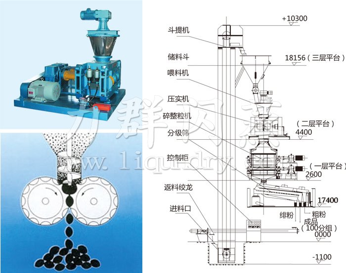 干法輥壓造粒機結(jié)構(gòu)示意圖 干法輥壓造粒機結(jié)構(gòu)示意圖